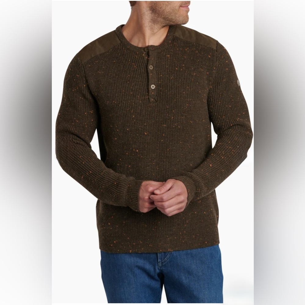 KUHL Men’s Kastaway Sweater NWT Sz XXL Turkish Coffee MSRP $149 Wool Blend Tweed